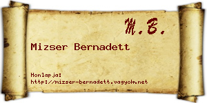 Mizser Bernadett névjegykártya